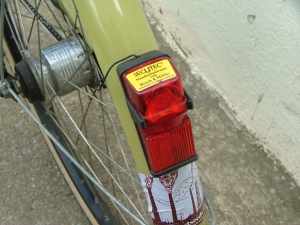 rear light - also generator powered and it has a great standlight function so that it stays on for about five minutes after the bicycle stops